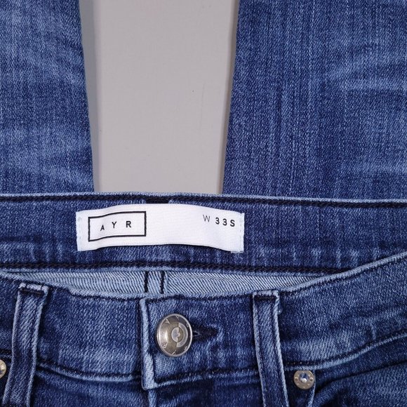 AYR The Bomb Pop Jeans Cropped Raw Hem Straight Leg Preppy Size 33S 33x24 - Picture 4 of 8